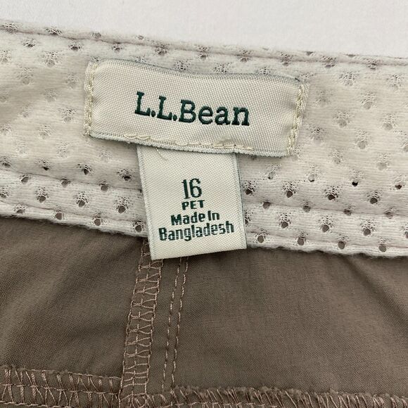 LL Bean Cargo Pants Lightweight Adjustable Waist Brown Gray Gorpcore Womens 16P - Picture 4 of 10
